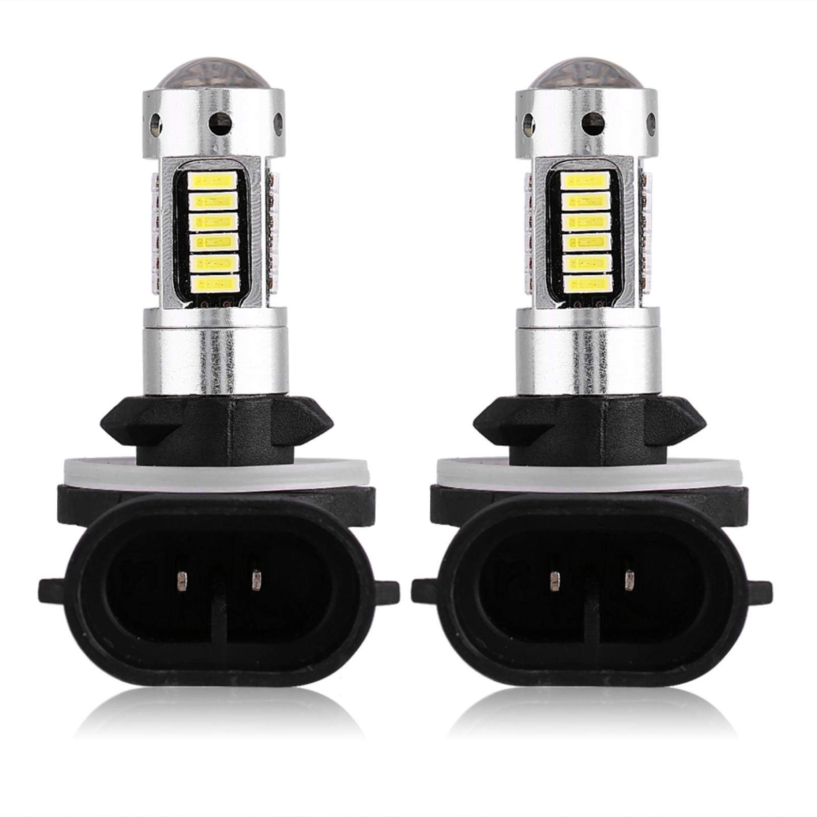 Bombillas de luz antiniebla para coche, 1 par DC 12V 881 4014 Lámpara de bombilla LED blanca para faros antiniebla DRL