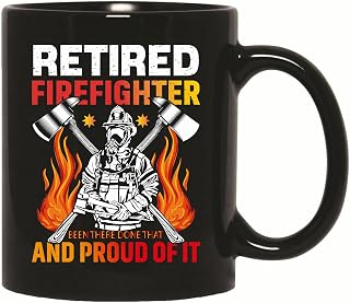 Gift for Retired Firefighter to Celebrate Humorous Retirement 11oz 15oz Black Coffee Mug