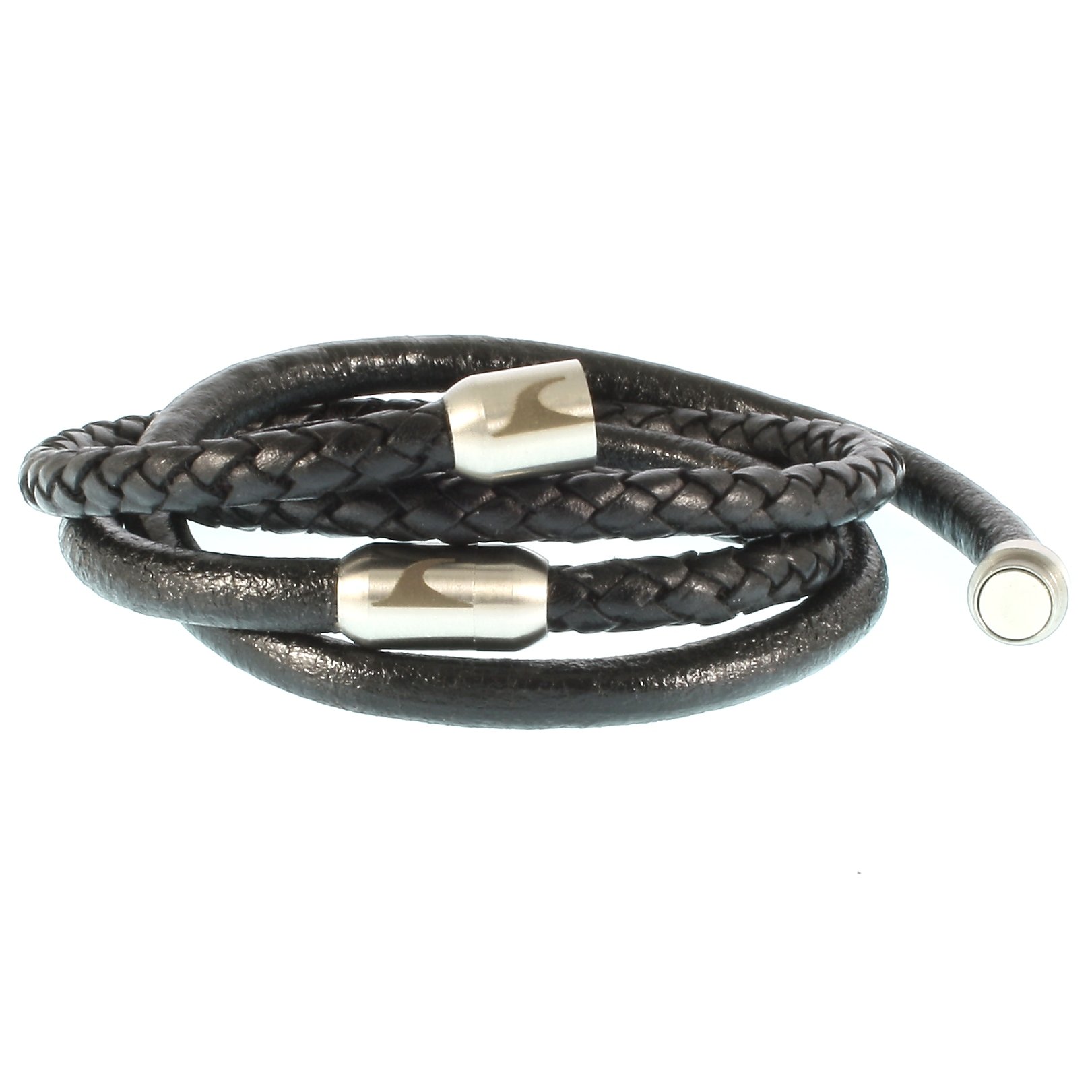 Echt Leder-Armband Malibu RG Schwarz Männer Herren