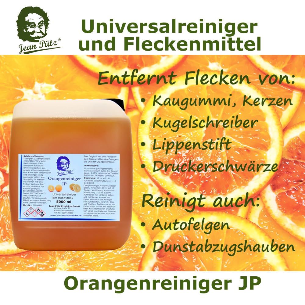 Orangenreiniger Konzentrat aus Orangenöl 5 Liter von Jean Pütz Original