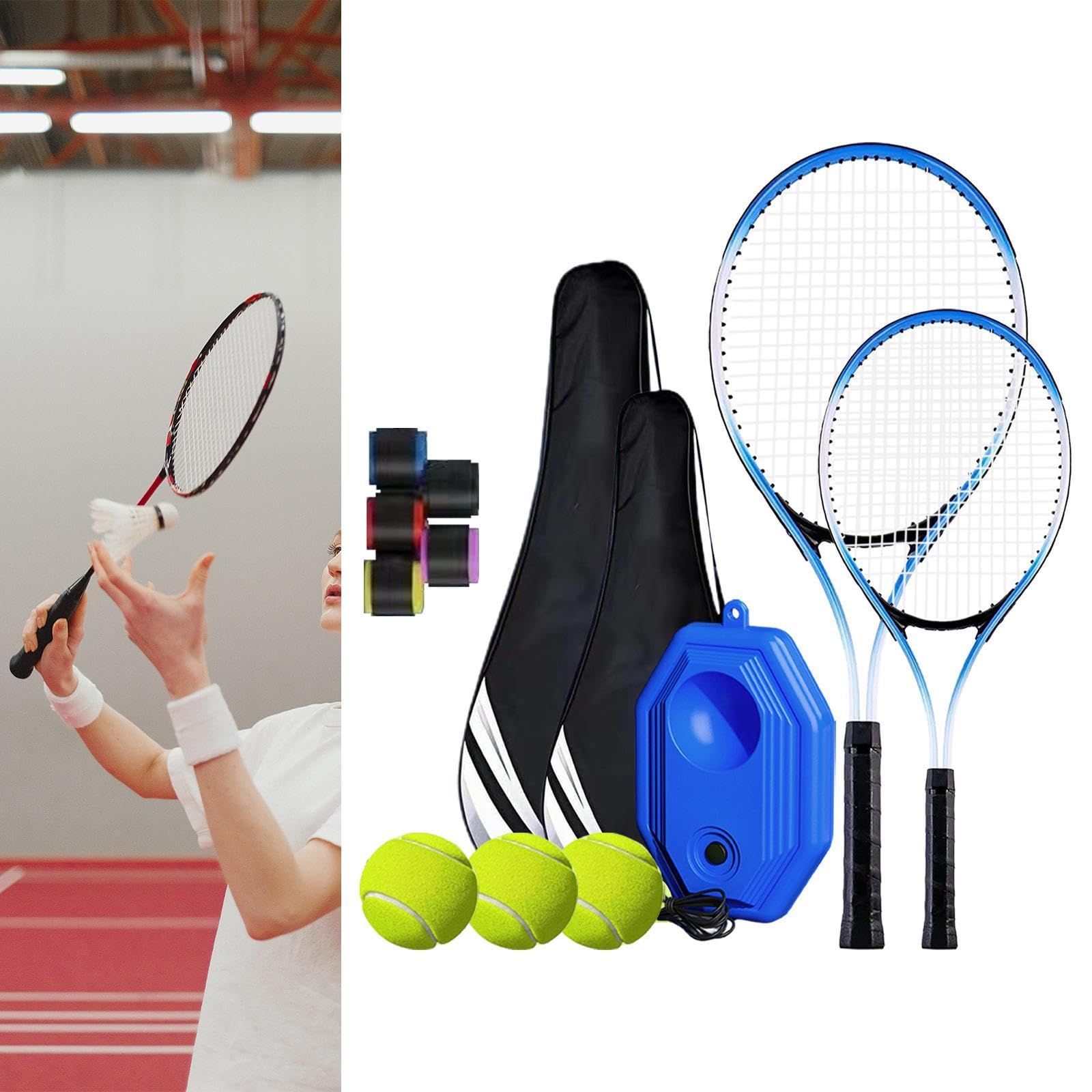 Attrezzatura per Allenamento autonomo con Rimbalzo da Tennis, Set di rimbalzi da Tennis per Allenamento Individuale, per Parco, Giardino, Interno ed, b