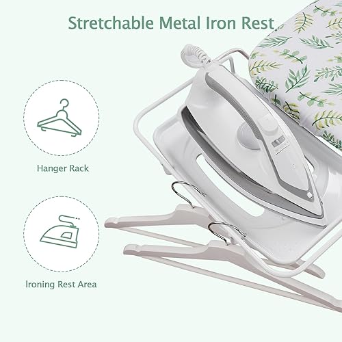 Miniatura 5 de SheeChung Tabla de planchar de 13 x 43 pulgadas, tabla de planchar plegable con soporte de hierro, tabla de planchar compacta para espacios