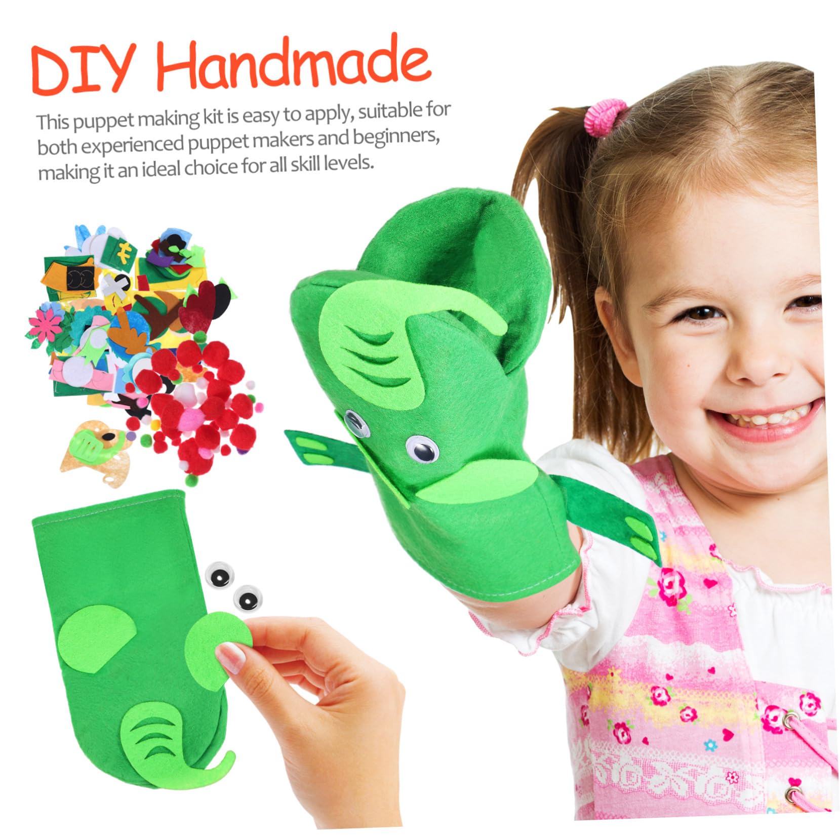 WHAMVOX Kit de Marionetas de Mano de Fieltro Set de 1 Diseños Adorables y Detalles Finos para Manualidades Adecuado para Fiestas y Juegos de Rol