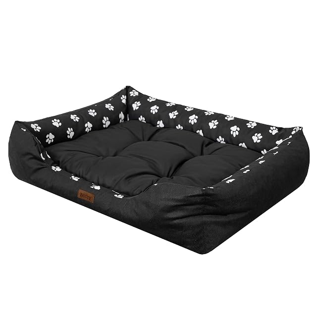 Foto 2 de 7 de DOGGY Cama para perros, cojín para perros extragrandes, cesta para perros, fácil de limpiar, bordes elevados