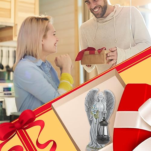 Miniatura 7 de Estatuas solares de ángel para decoración de jardín al aire libre, esculturas solares de 13.2 pulgadas para patio exterior, patio, balcón,