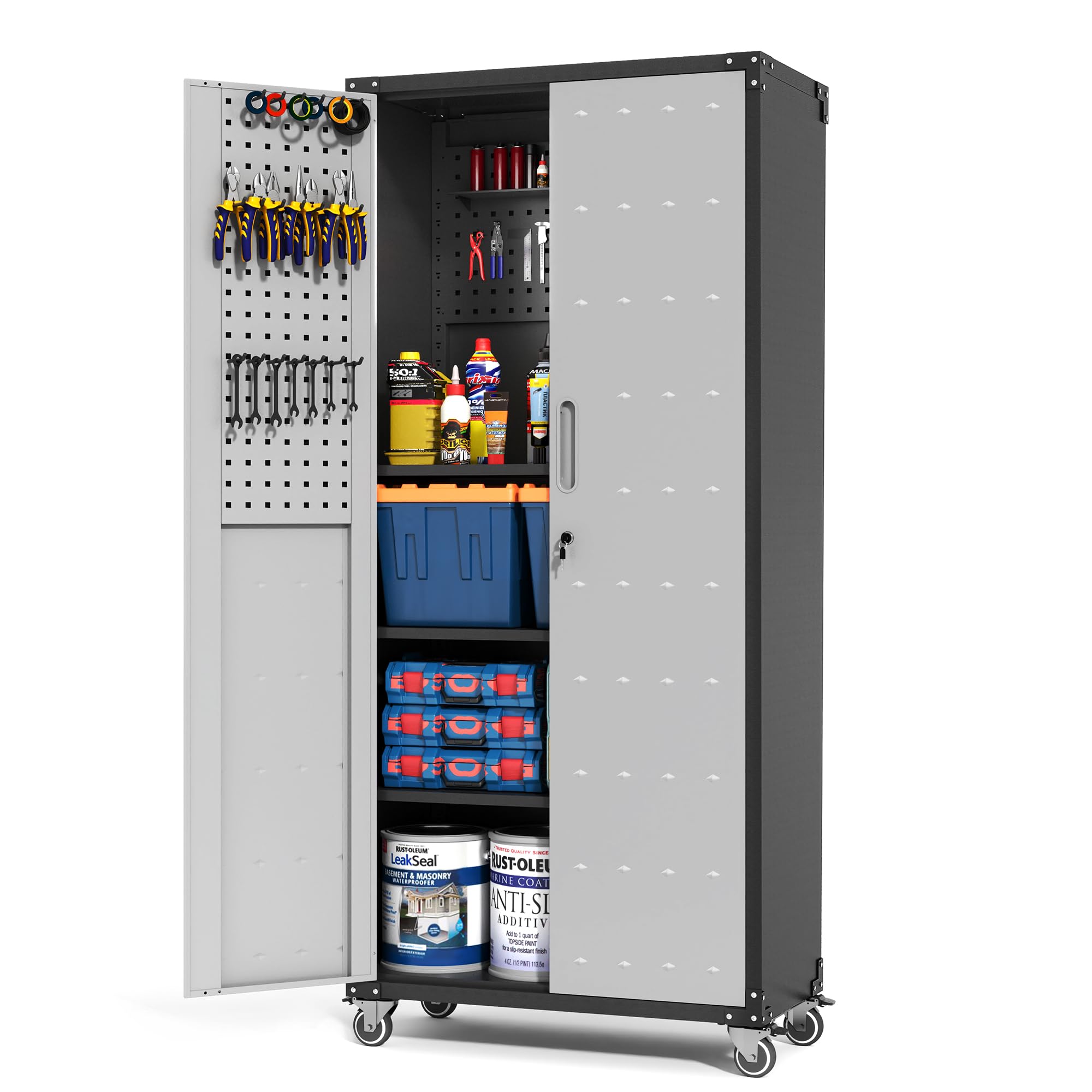 Metal Storage Cabinet for Garage, Tool Cabinet, Utility Cabinet