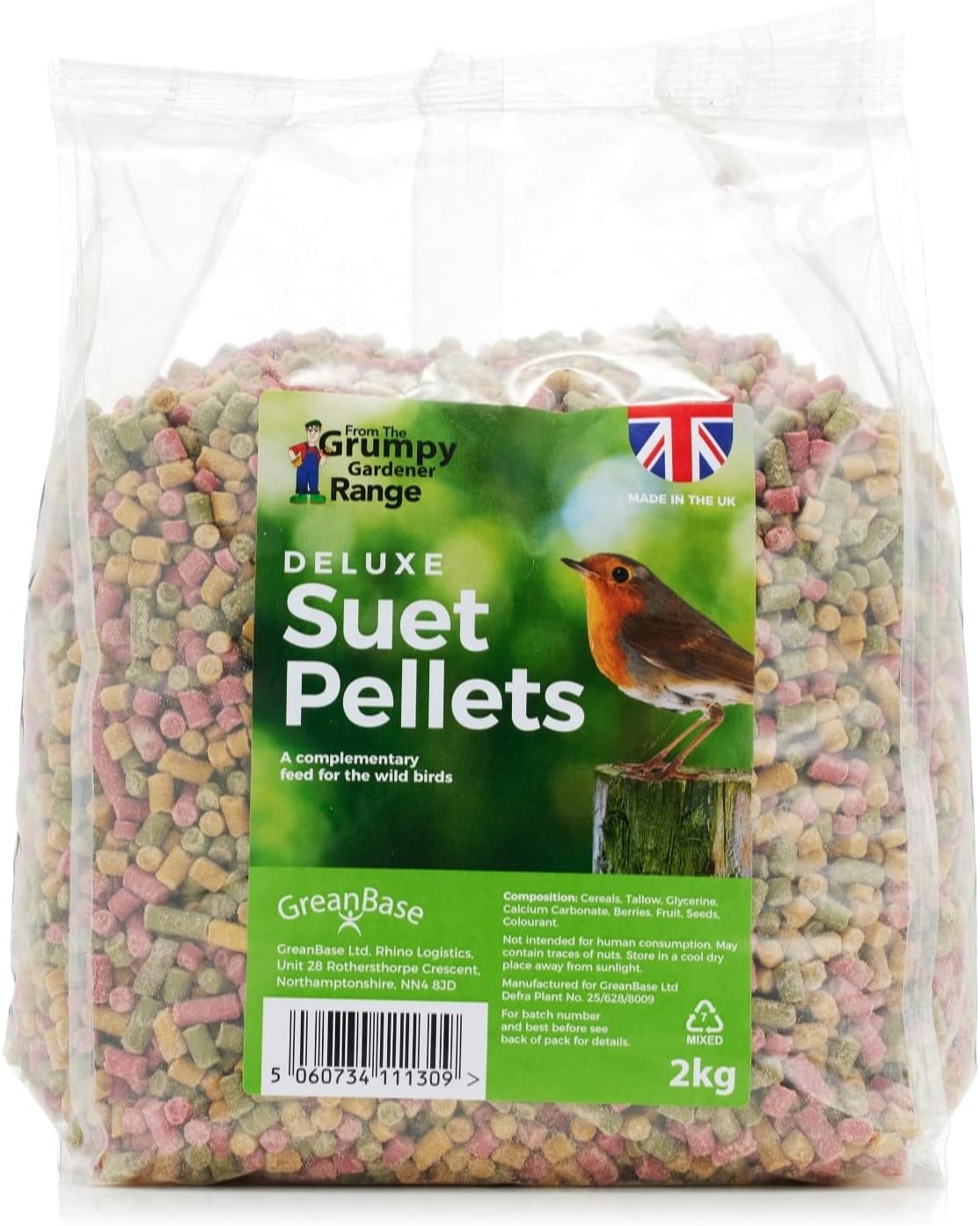Grumpy Gardener 2kg Bag of Deluxe Suet Pellets Amazon.co.uk Garden