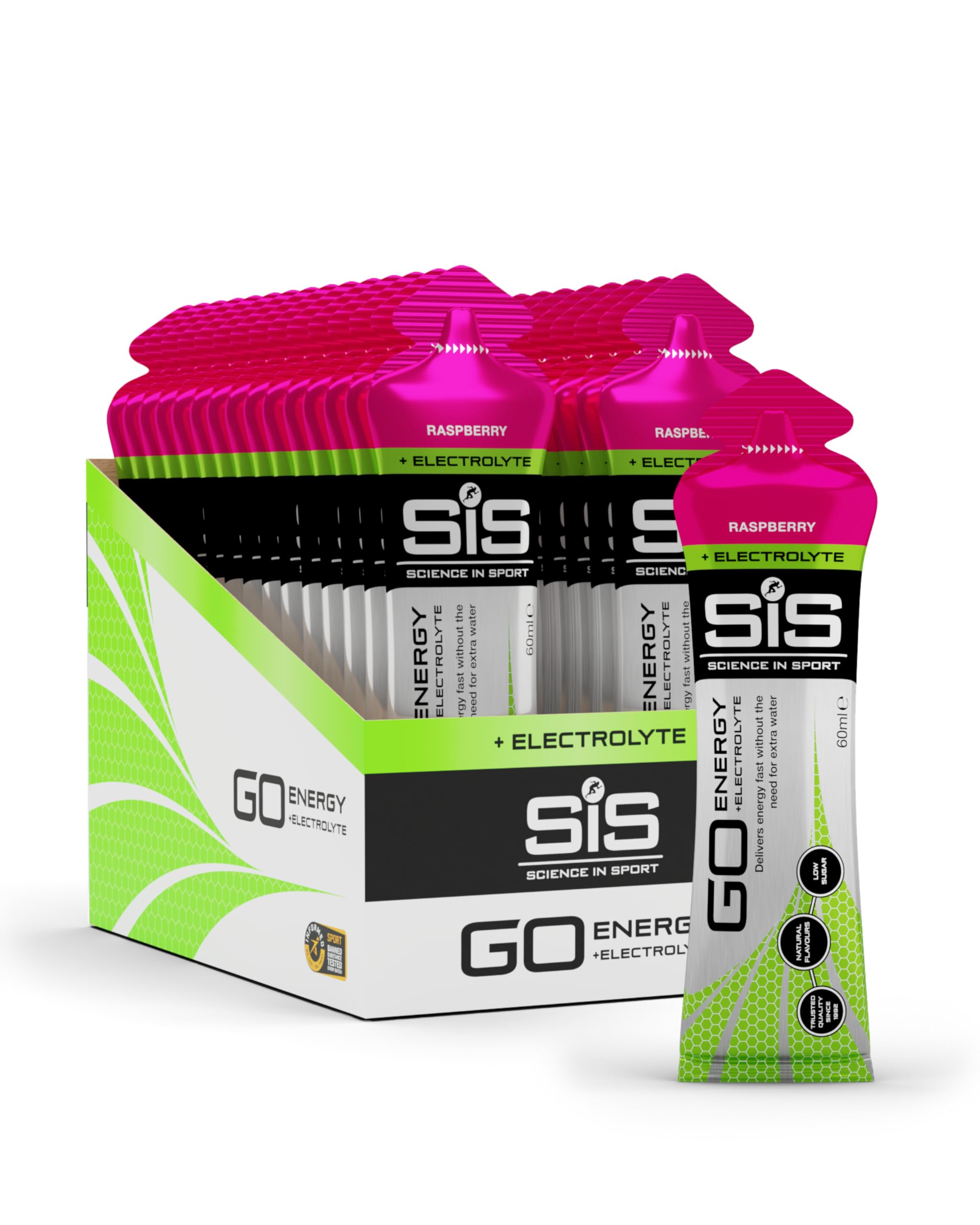 Science in Sport GO Gel + Elettroliti, Lampone, 30 x 60ml