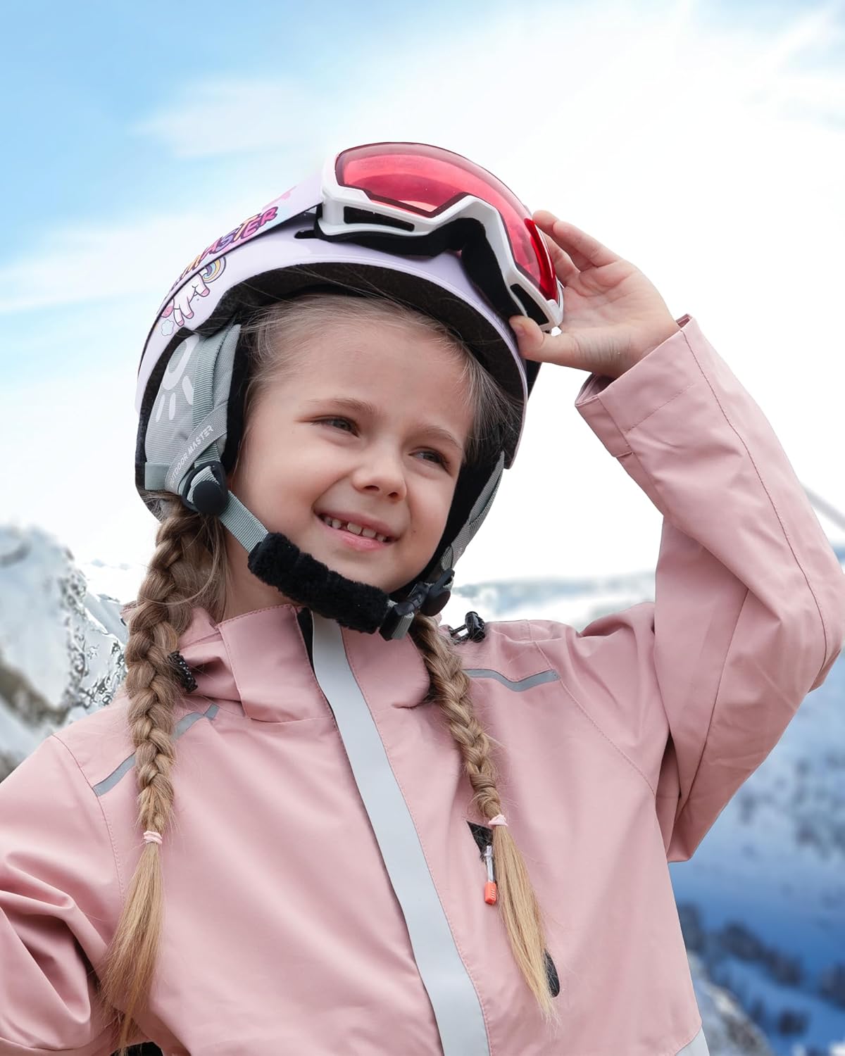 OutdoorMaster Anoa Kids Ski Helmet and Goggles Set - Snowboard Helmet with Ski Goggles - Durable PC Shell, Shock-Absorbing EPS Core & Adjustable Fit - Certified Snow Helmets for Boys, Girls & Youth