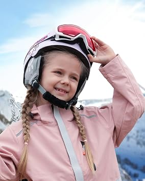 OutdoorMaster Anoa Kids Ski Helmet - Adjustable Snowboard Helmet - Durable PC Shell, Shock-Absorbing EPS Core & Cooling Vents - Certified Snow Sports Helmet for Boys, Girls & Youth