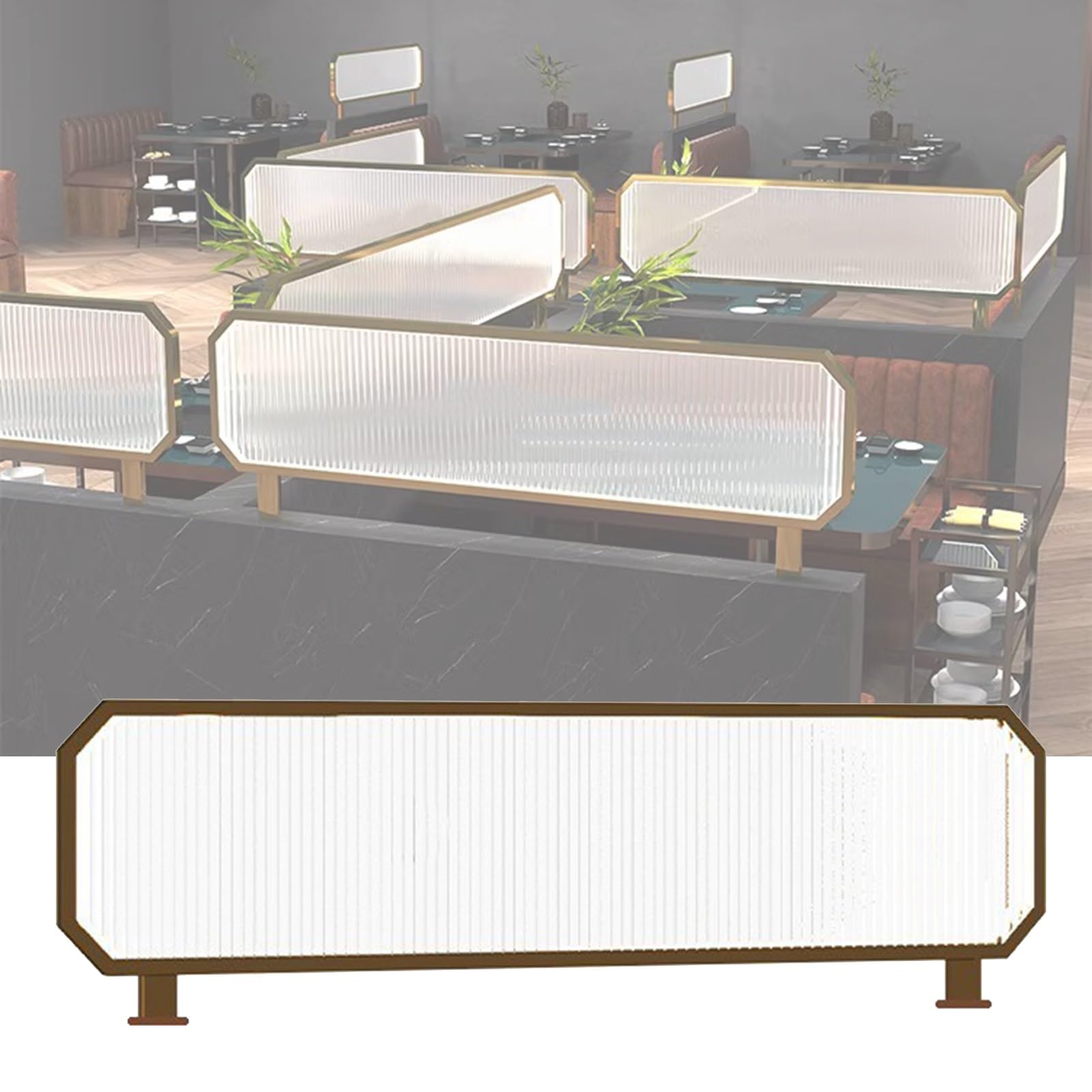 Hanging Room Divider Dividers For Dining Areas,Tempered Glass Restaurant Table Decorative Partitions,Commercial Hotel Office Desk Divider,11.8in High Low Fence