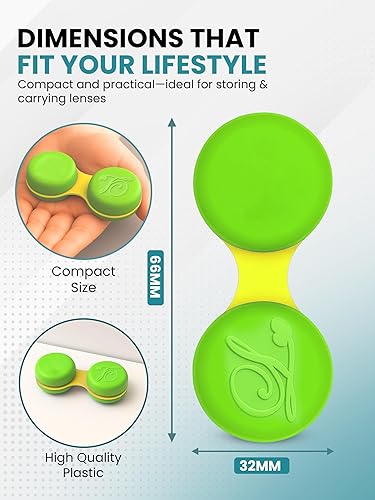 Miniatura 5 de SPORTS WORLD VISION Funda para lentes de contacto de color verde macarrón de 3 piezas, compacto, portátil y a prueba de fugas, duradera, caja de