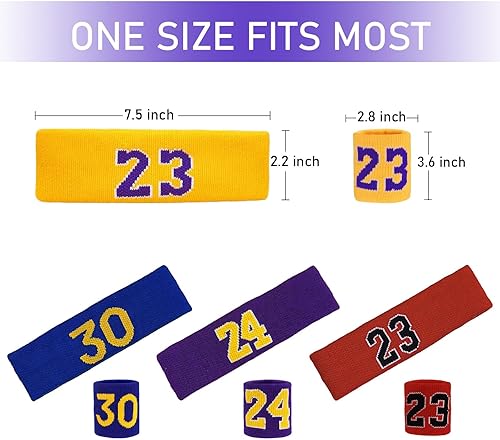 Miniatura 2 de Kvoike Juego de bandas para el sudor para hombres y mujeres, juego de muñequeras atléticas, bandas absorbentes para el sudor, bandas deportivas para