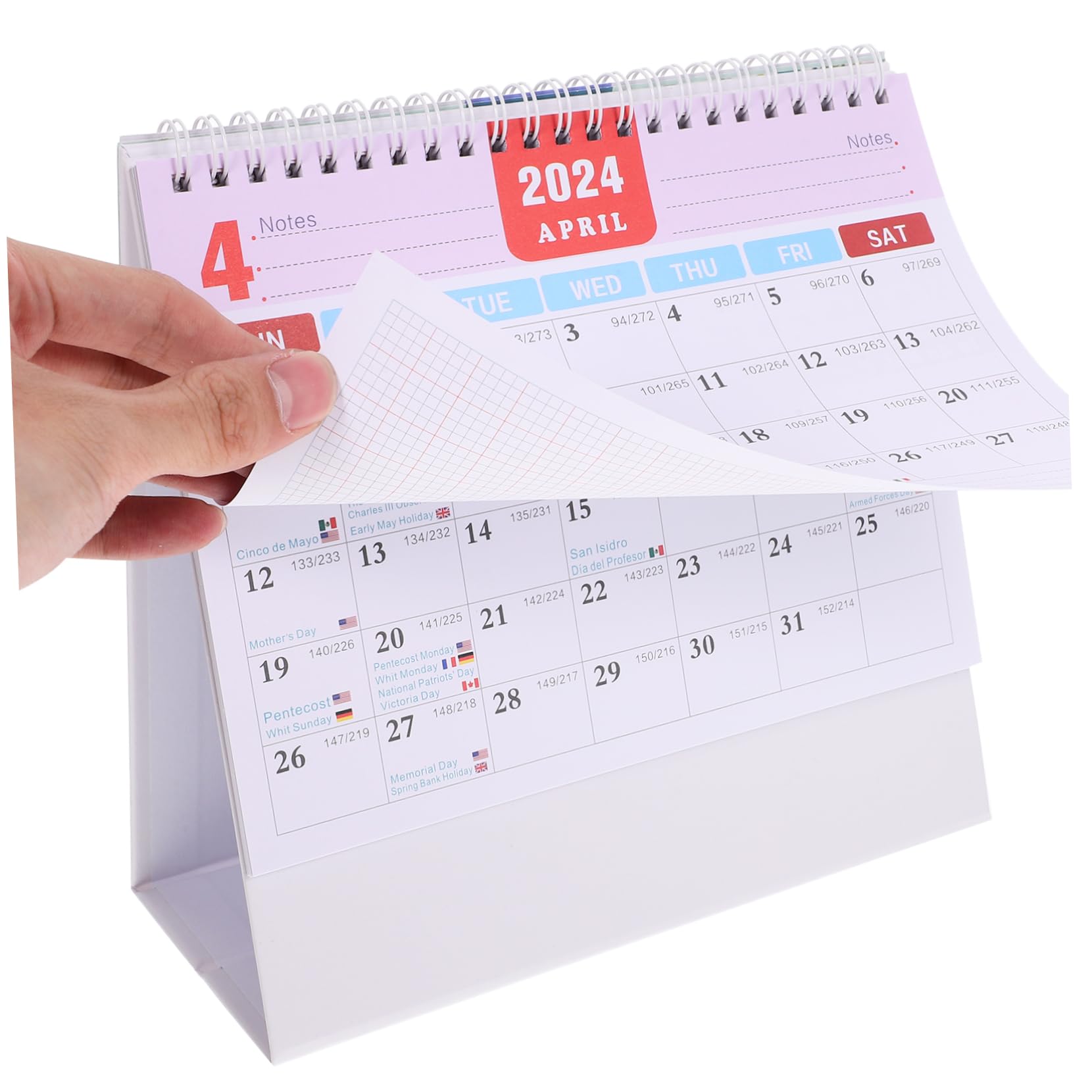 STOBOK 5stücke Desk Calendar Wiederverwendbarer Tischkalender Für Büro Und Zuhause Stehendes Design Kompakte Praktischer Planer Mit Notizfeld Modernes Und Minimalistisches Layout