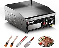 Vista 1 de Plancha eléctrica comercial de 14 pulgadas, plancha eléctrica de encimera plana, parrilla eléctrica superior plana de 110 V 1800 W, parrilla