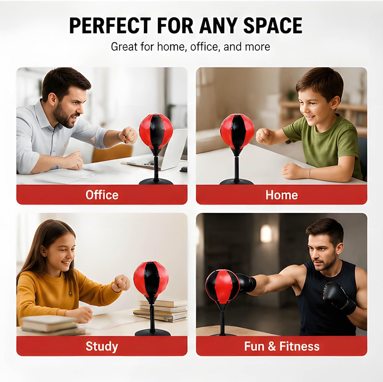 Easy Setup Tabletop Boxing Equipment Featuring Flexible Spring Mechanism for All Skill Ranges Indoor Cardio Trainer