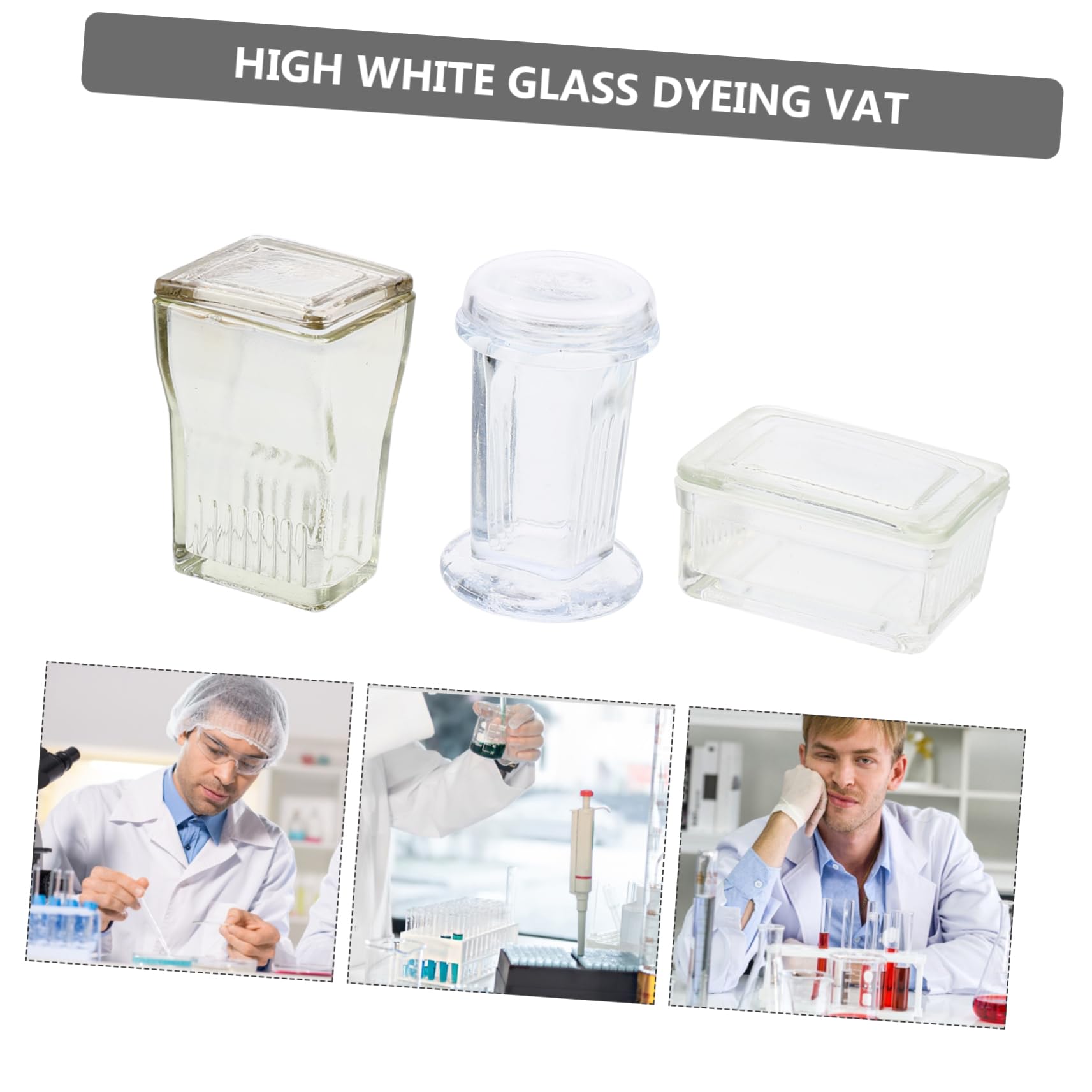 Färbeglas 3 Satz aus Glas für Labor Objektträger und Deckgläser