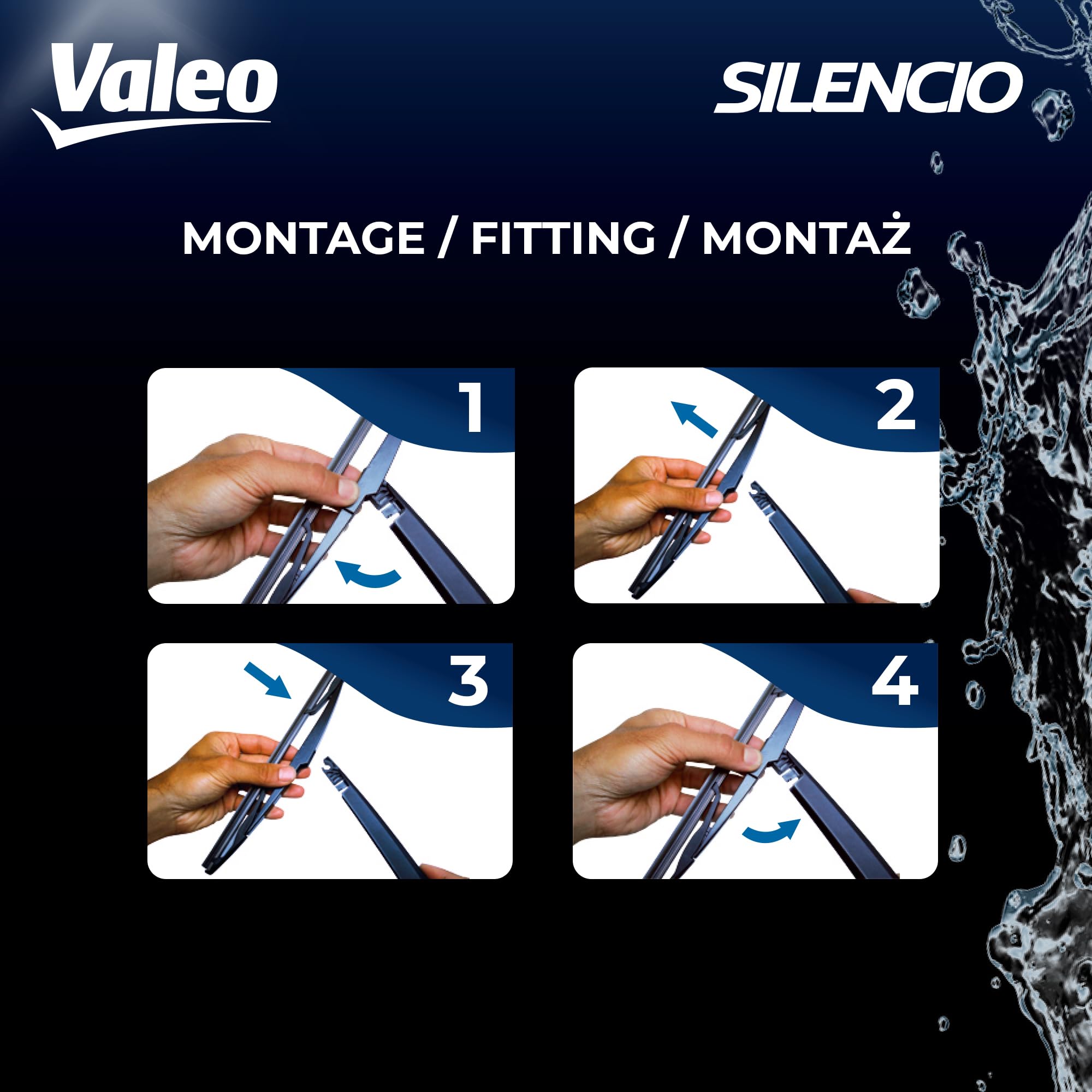 VALEO Silencio Tergicristallo Posteriore 345mm – Spazzola Convenzionale Di Lunga Durata, Confezione Singola 574208