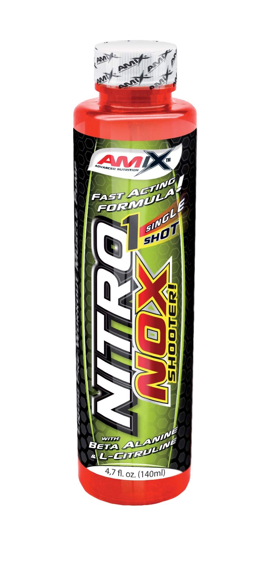 AMIX - Suplemento Deportivo - NitroNox Shooter en Formato de 12 x 140 ml - Ayuda a Mejorar el Rendimiento Muscular - Contiene Arginina y Beta Alanina - Sabor Uvas Azules