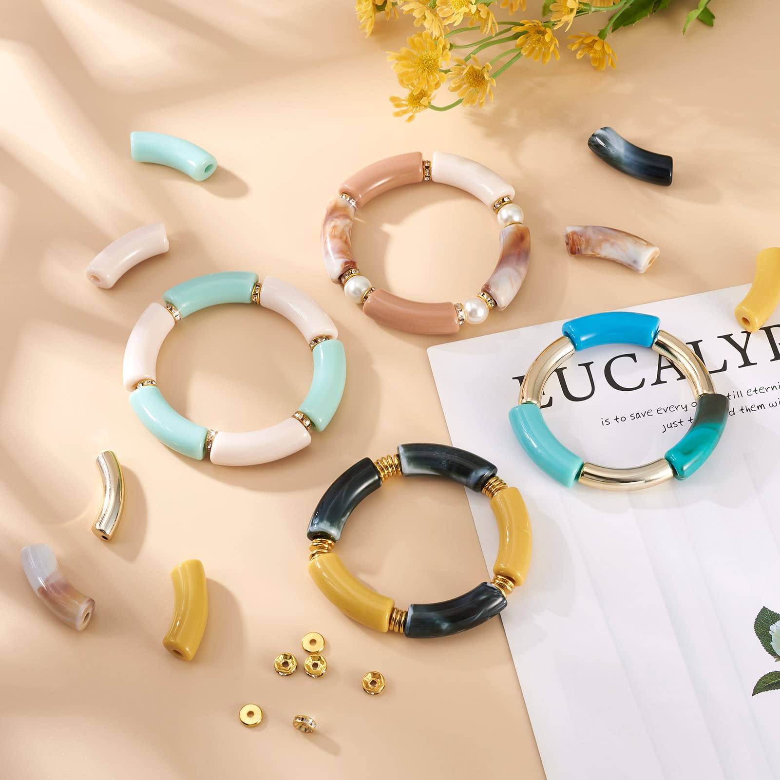 DIY pakket kralenarmband grote ovalen acryl kralen met boeislot | FRIS! Kralen en Sieraden