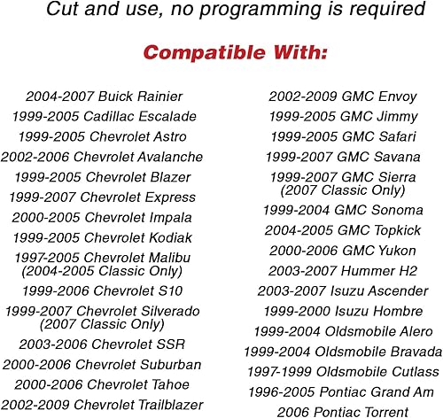 Miniatura 7 de KeylessOption Llavero remoto de entrada sin llave para Chevy Trailblazer GMC Envoy paquete de 2