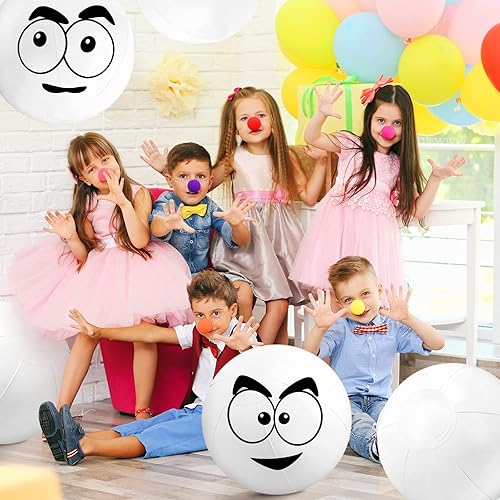 Miniatura 5 de Junkin 10 bolas de playa blancas sólidas a granel, grandes bolas de playa inflables gigantes, bolas de piscina, juego de playa de juguete para playa