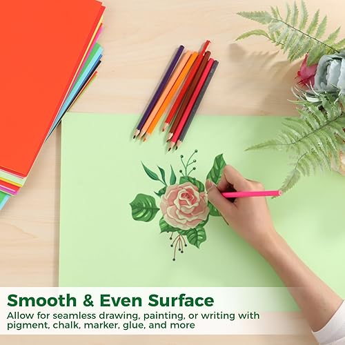 Miniatura 3 de Lnrueg Paquete de 60 tableros de póster de neón con tijeras de seguridad, papel grande de tamaño A3 para ferrocarril de 11.7 x 16.5 pulgadas,