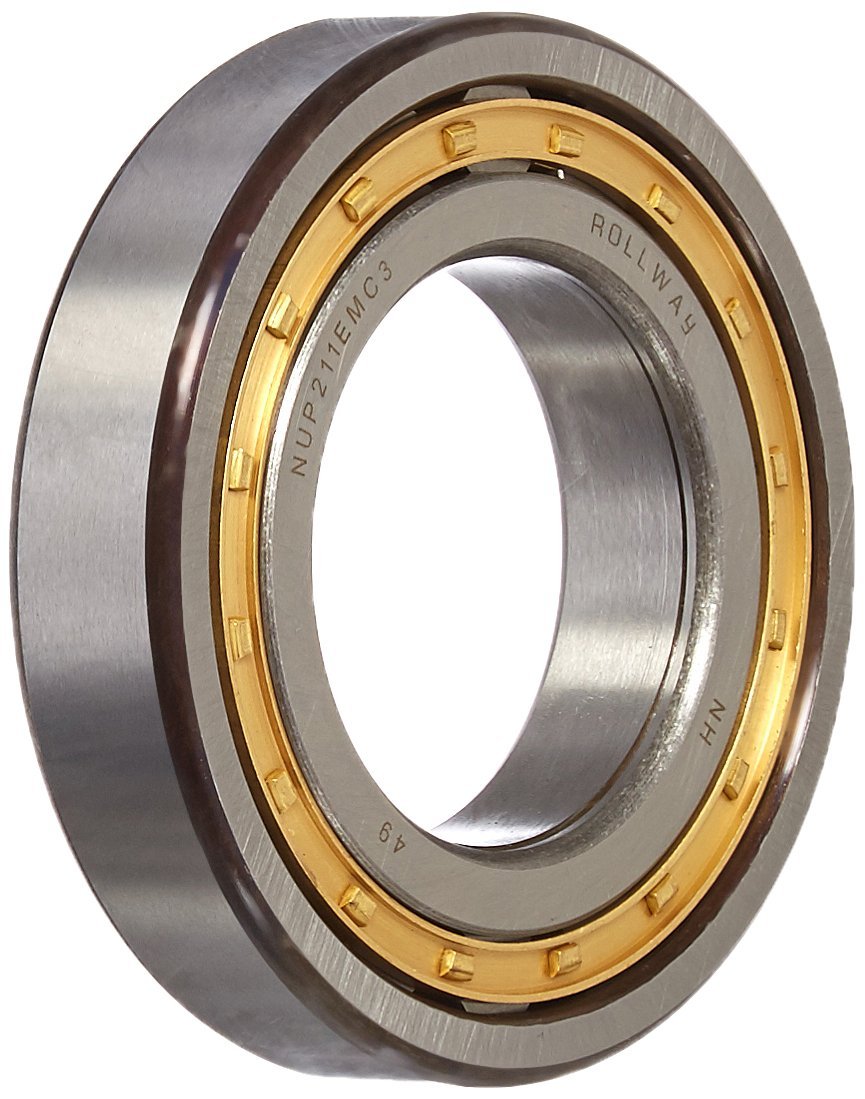 Rollway NUP 211 EM C3 Cylindrical Radial Roller Bearing, 2.1654" ID, 4.
