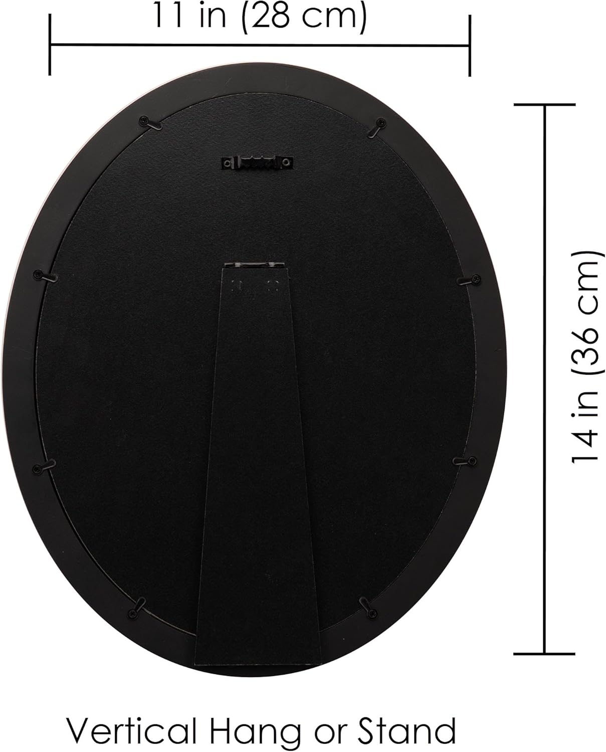 11x14 Decorative Oval Picture Frame, Rubbed Black Bronze Border and Inner Beads Trim, Matted to 8x10, Glass Front