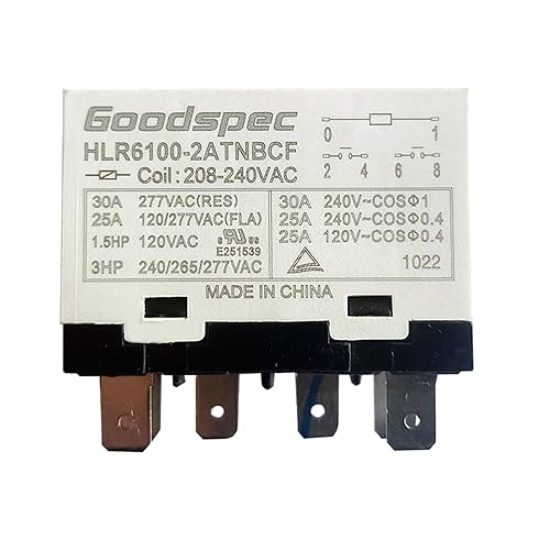 Relé de potencia del compresor de 6 pines HLR6100-2ATNBCF 208-240VAC 30A 277VAC