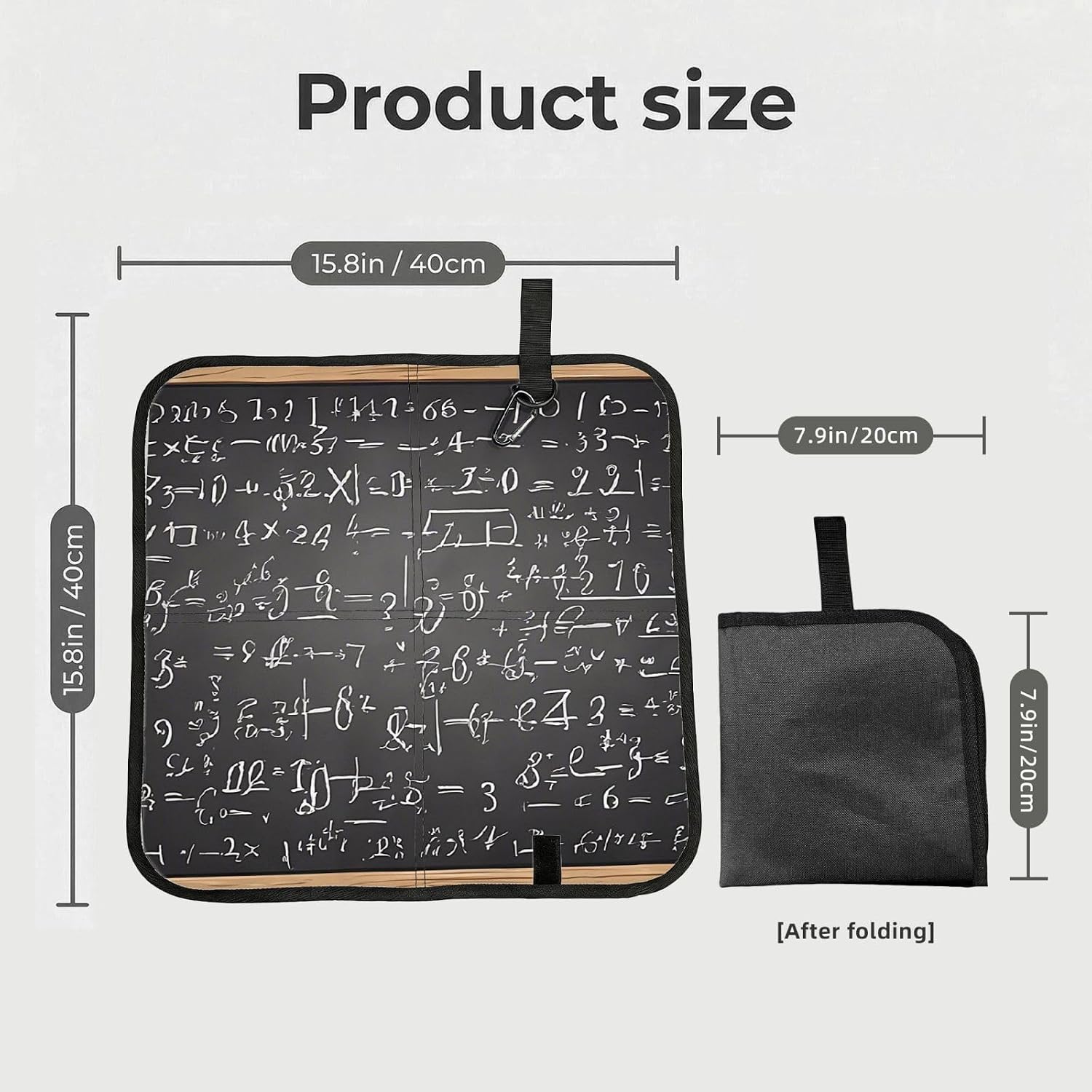 (School Math) Sitting Pad Foldable Seat Cushion Lightweight Camping Seat Mat with Hook for Outdoor Hiking Picnic Camping