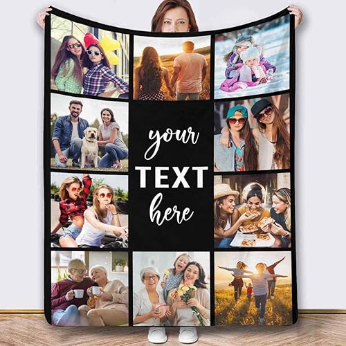 Artsadd Manta personalizada de collage de 10 fotos para nieta hijo, manta de cama personalizada con imágenes para hija, hijo, manta de fotos