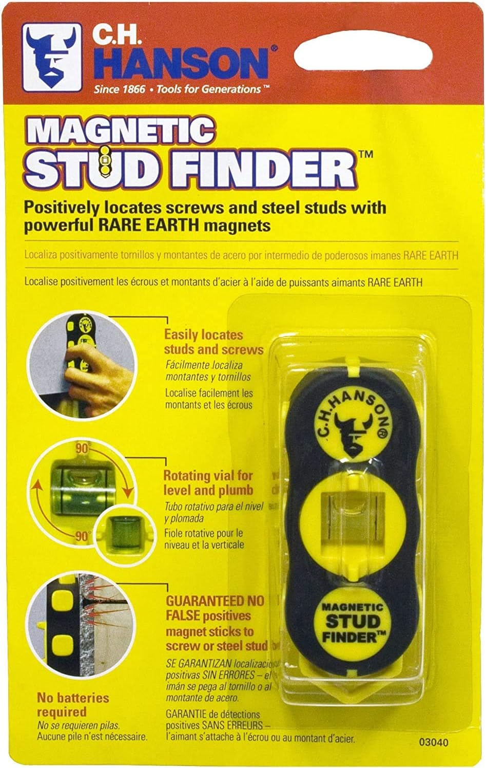 CH Hanson 03040 Magnetic Stud Finder -New Version