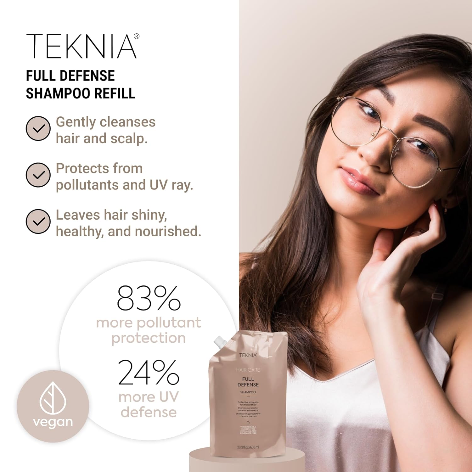 Lakmé Teknia Full Defense Shampoo, Protective Shampoo for Pollution & UV Rays, 20.4 Fl Oz - Image 2