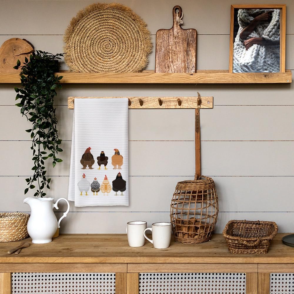 Chicken Kitchen Towels Hand Towels, Chicken Gifts Farmhouse Decor Dish Towels, Funny Chicken Hand Towels for Kitchen, Chicken Lovers Gifts Dishcloth Hand Towel, for Chicken Lover Mom - Image 2