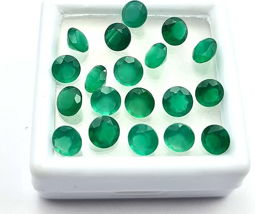 Miniatura 2 de Lote de piedras preciosas sueltas de ónix verde natural, 0.236 in, 10 unidades, ónix verde para fabricación de joyas, Gema, ónix
