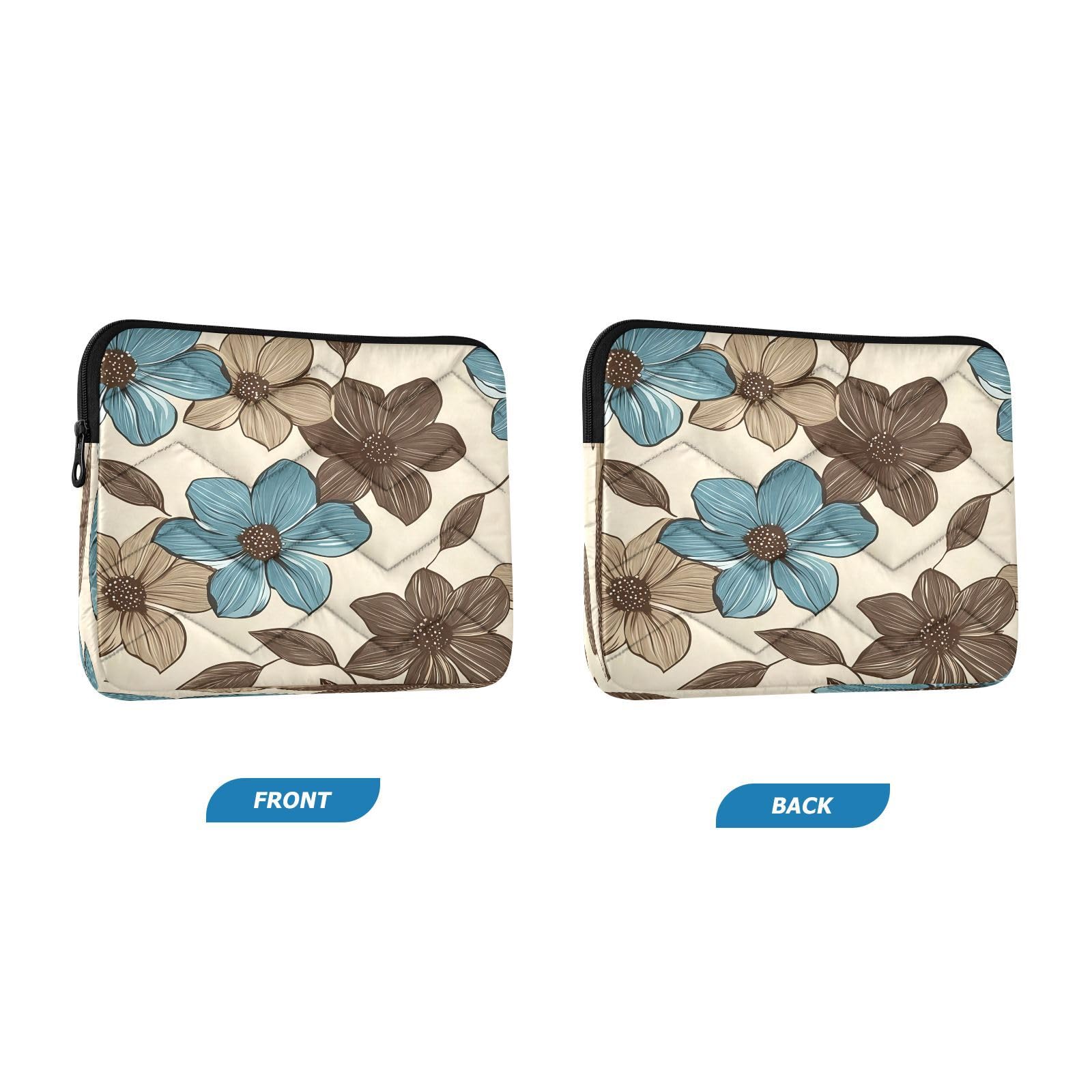 BOESI Graffiti Blue Brown Flower Laptop Inner Bag, Laptop Case, Computer Sleeve, Lightweight and Easy to Carry, Suitable for 13-14inch Laptops
