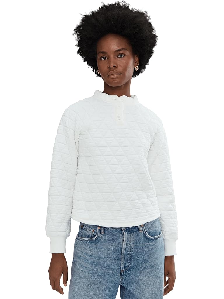 White Sanctuary Quilted Button Popover