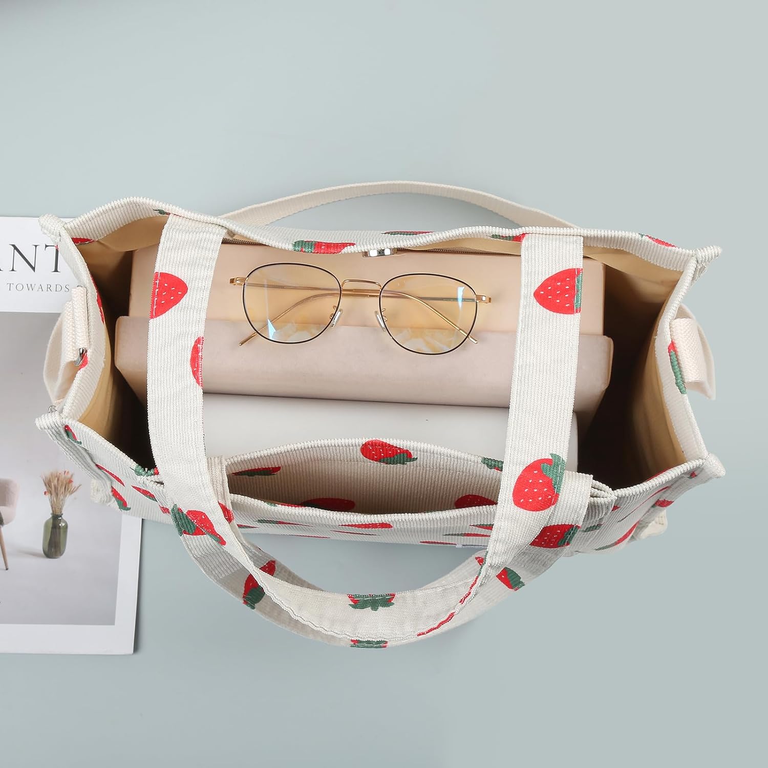 Valleycomfy Corduroy Tote Bag for Women Travel Crossbody Bag Purse Women Shoulder Bags Work Handbags Everyday Hobo Bag - Image 9