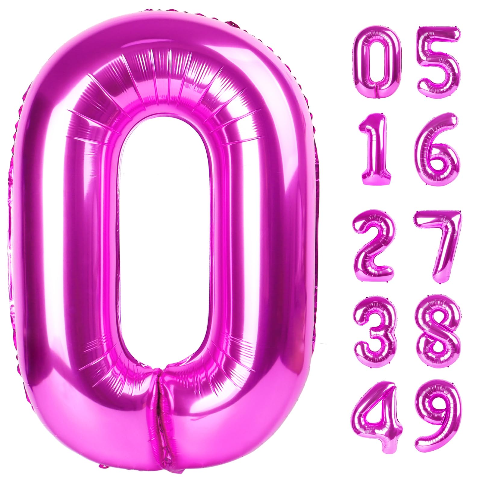 Rosy Purple 0 Balloon - Number Balloon 40 Inch, 0th Rosy Purple Decorations