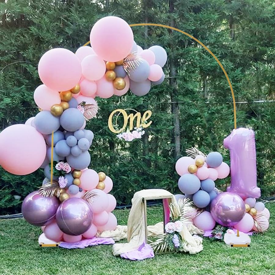 Image of Vincidern Wedding Arch Backdrop Stand 7.8FT, Party Balloon Arch Stand for Birthday, Bridal Baby Showers, Metal Wedding Arch Frame for Ceremony Decoration Arch Stand Backdrop Gold(with Water Base)