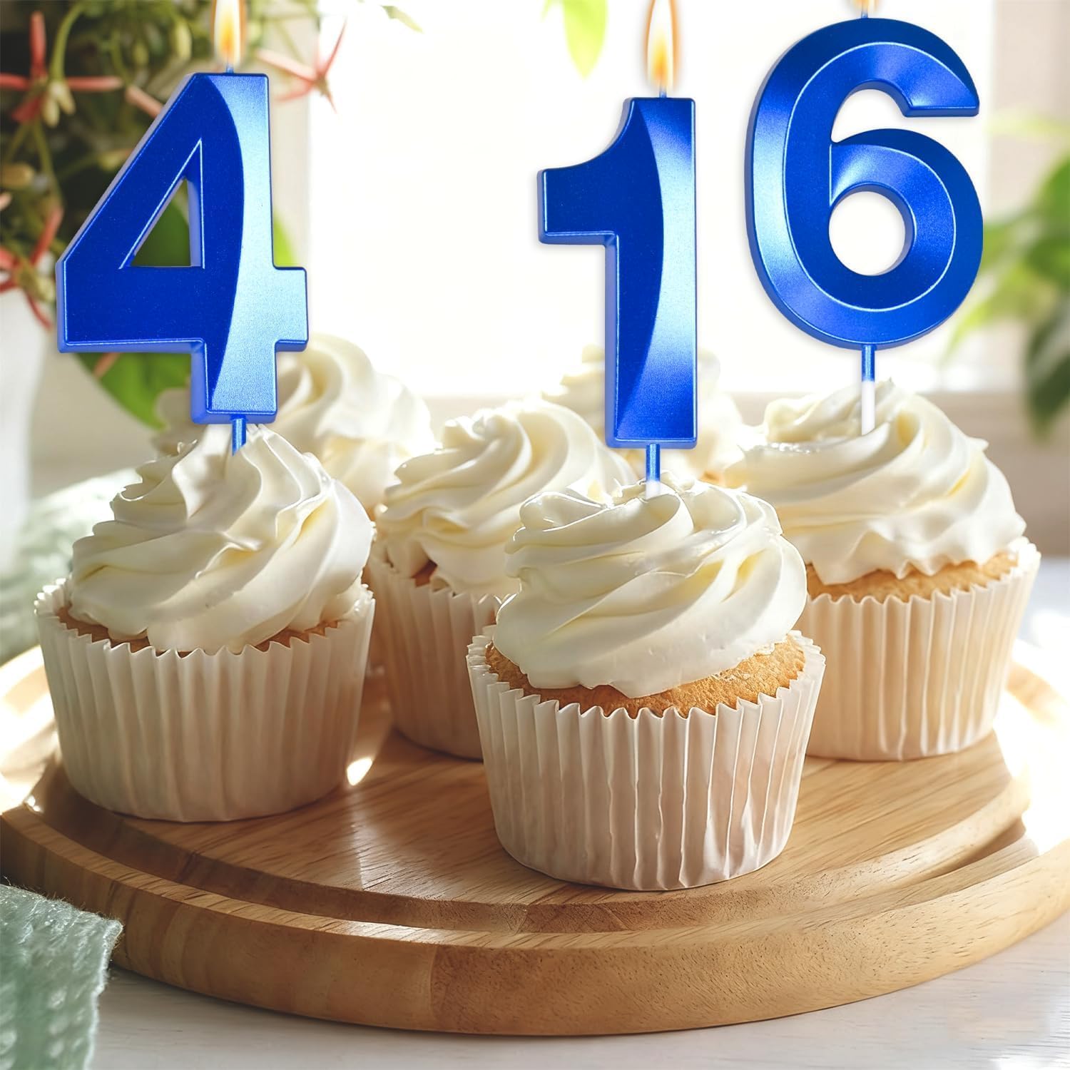 Big 2.76 inch Blue 20 Birthday Candle 20th Birthday Decorations for Men, 20th Birthday Candles for Cheers to 20 Years Birthday Decorations for Him, Number 20 Candles