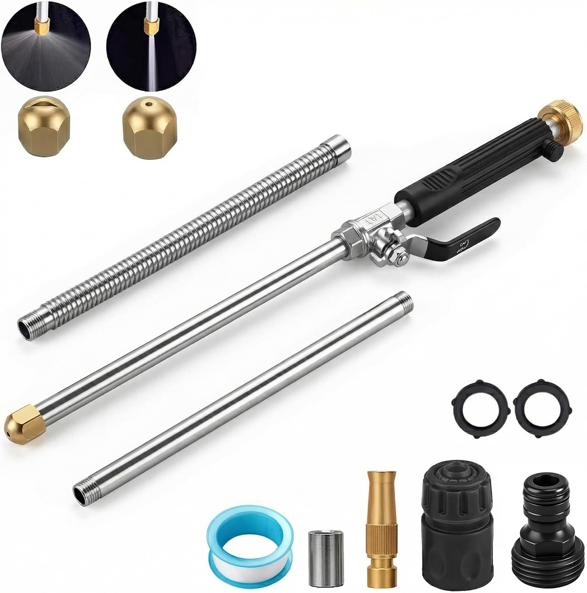 Power Washer Hose Attachment, Pressure Washer Wand Nozzle for Garden Hose