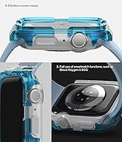 Vista 5 de Ringke Fusion Bumper compatible con Apple Watch, Apple Watch Series 9, 8, 7 (1.772 pulgadas) y Apple Watch SE, 6, 5, 4 (1.732 pulgadas) de doble