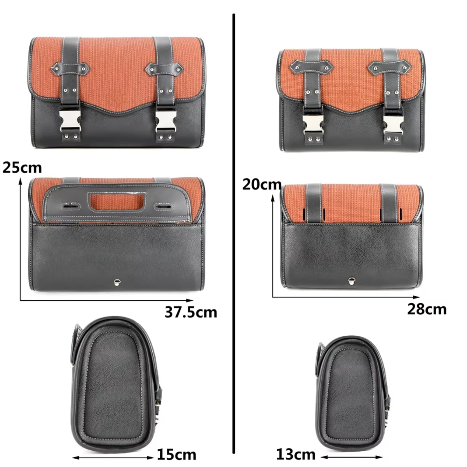 Compatibile Con Suzuki 1 Pz Borse Laterali Moto Borsa Forcella Bagagli In PU Attrezzi Laterale Sella Accessori Ricambio Sacche Moto(Large size black)