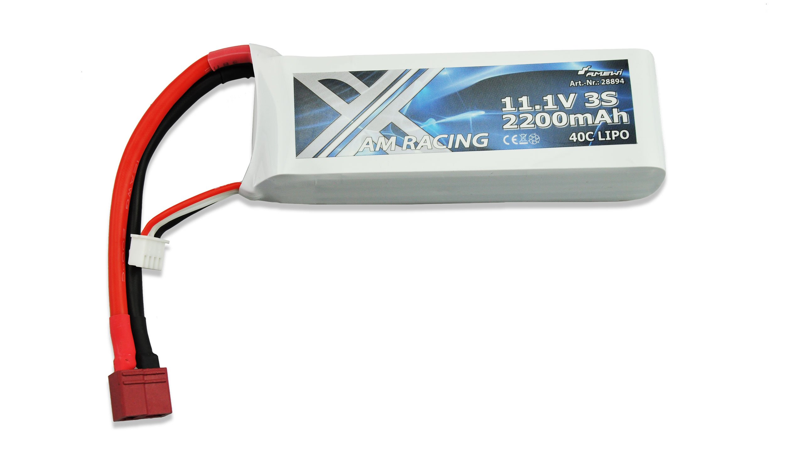 Amewi 28894 LiPo akumulator 3S 11,1 V 2200 mAh 40C Softcase, DEANS