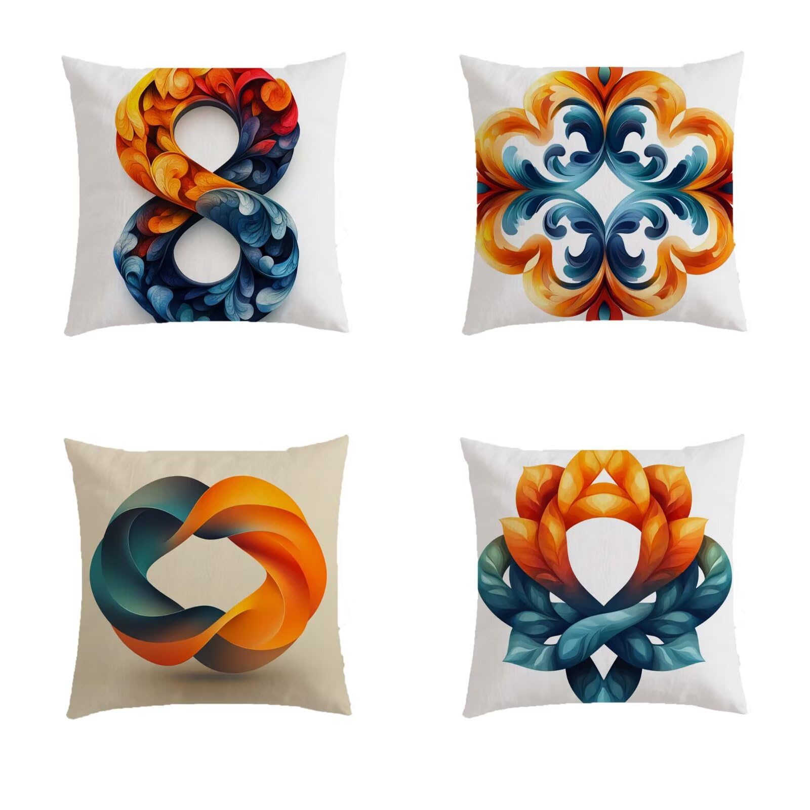 Housse de coussin 60x60cm violette lot de 4 pour grand salon de jardin extérieur S955