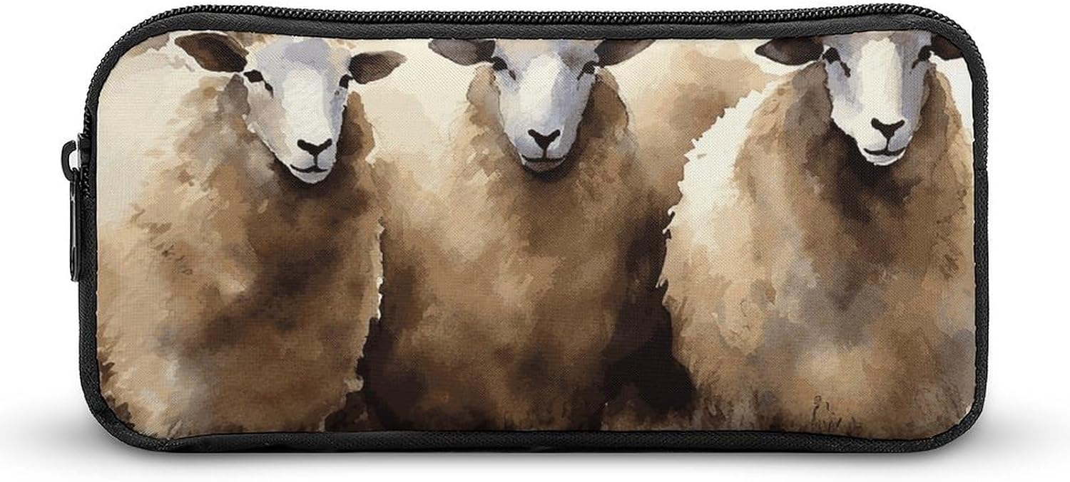 Lightweight Sheeps Pen Pouch with Metal Zipper