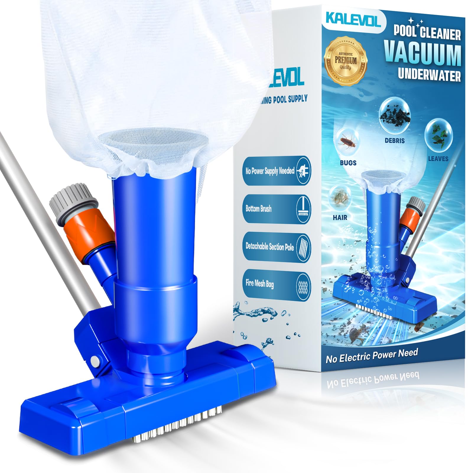 Photo 1 of ***MISSING PARTS***
Pool Cleaner Vacuum, Pool Vacuum for Above Ground Pool with 3 Scrub Brushes, Nylon Mesh Net - Above Ground Pool Vacuum for Swimming Pool, Spa, Fountain, Pond, Hot Tub, Navy Blue