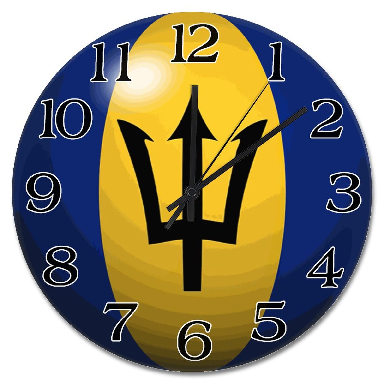 Grande horloge murale bois Barbade 3D silencieuse pour salon et chambre